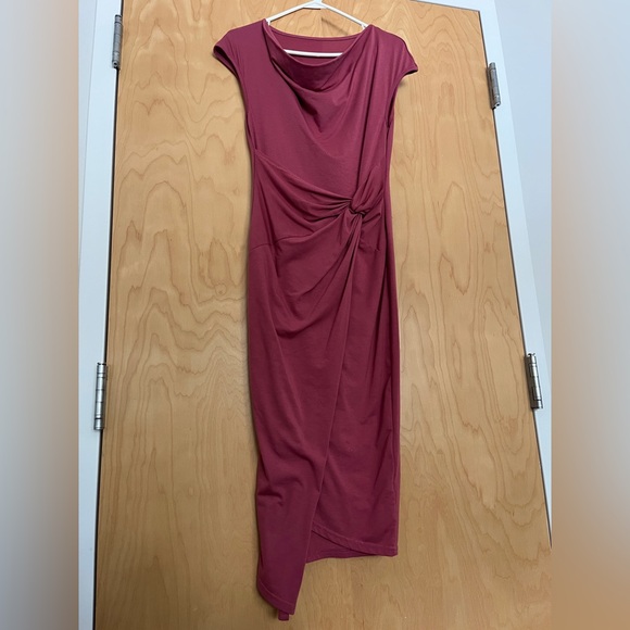 SHEIN Clasi Draped Collar Twist Front Wrap Hem Dress - Picture 3 of 3